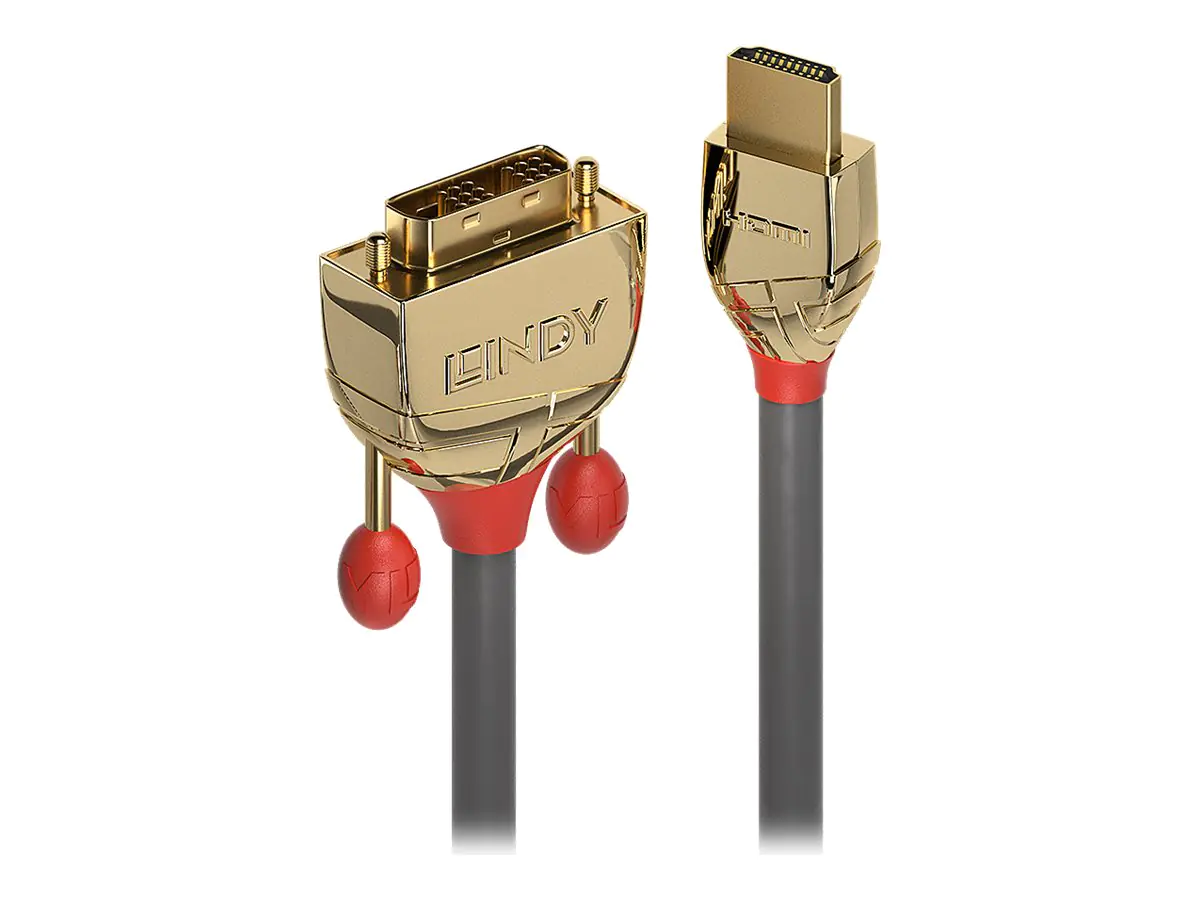 Lindy Gold Line - Adapterkabel - HDMI männlich zu DVI-D männlich - 50 cm - Dreifachisolierung - Grau