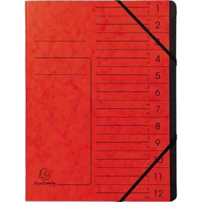Exacompta Ordnungsmappe 541205E DIN A4 12Fächer Karton rot