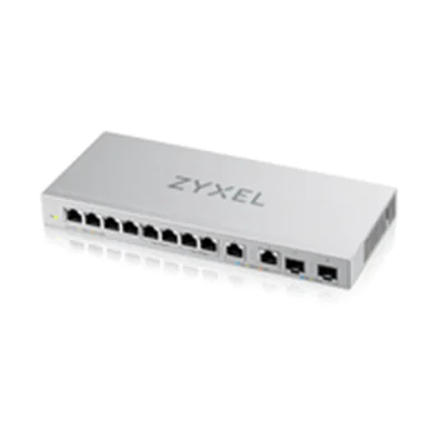 Zyxel XGS1010-12 - V2 - Switch - managed - 8 x 10/100/1000 + 2 x 100/1000/2.5G + 2 x 1 Gigabit/10 Gigabit SFP+ (Uplink) - Desktop, wandmontierbar Zyxel XGS1010-12 - V2 - Switch - managed - 8 x 10/100/1000 + 2 x 100/1000/2.5G + 2 x 1 Gigabit/10 Gigabit SFP+ (Uplink) - Desktop, wandmontierbar