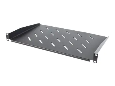 Intellinet 19" Cantilever Shelf, 1U, Shelf Depth 350mm, Vented, Max 25kg, Black, Three Year Warranty - Rack - Regal - Schwarz, RAL 9005 - 1U - 48.3 cm (19")