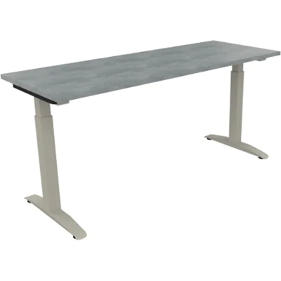 Schreibtisch Kufe Einzels. Quadrat B1600xT600xH650-850 si/Eiche Natur Schreibtisch Kufe Einzels. Quadrat B1600xT600xH650-850 si/Eiche Natur