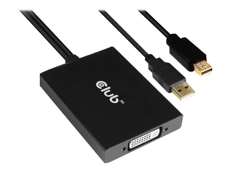 Club 3D - Adapterkabel - Mini DisplayPort, USB (nur Strom) (M) zu DVI-D (W) - DisplayPort 1.2a - 60 cm - 4K Unterstützung, aktiv, HDCP aus