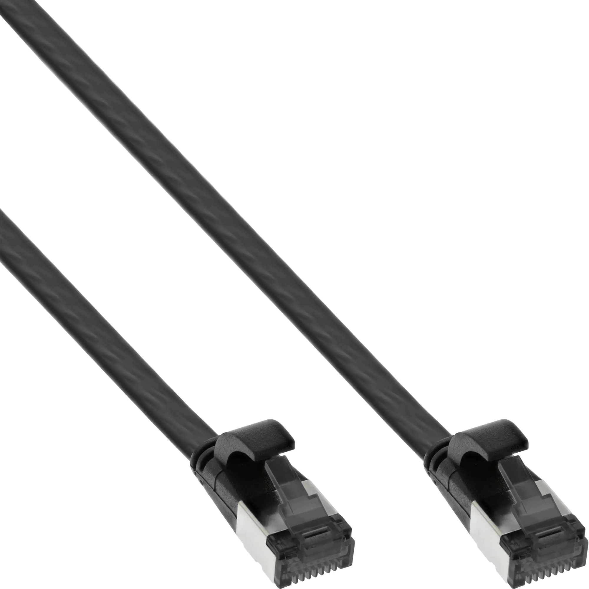 InLine Patchkabel flach - U/FTP - Cat.8.1 - TPE halogenfrei - schwarz - 2m 75802S