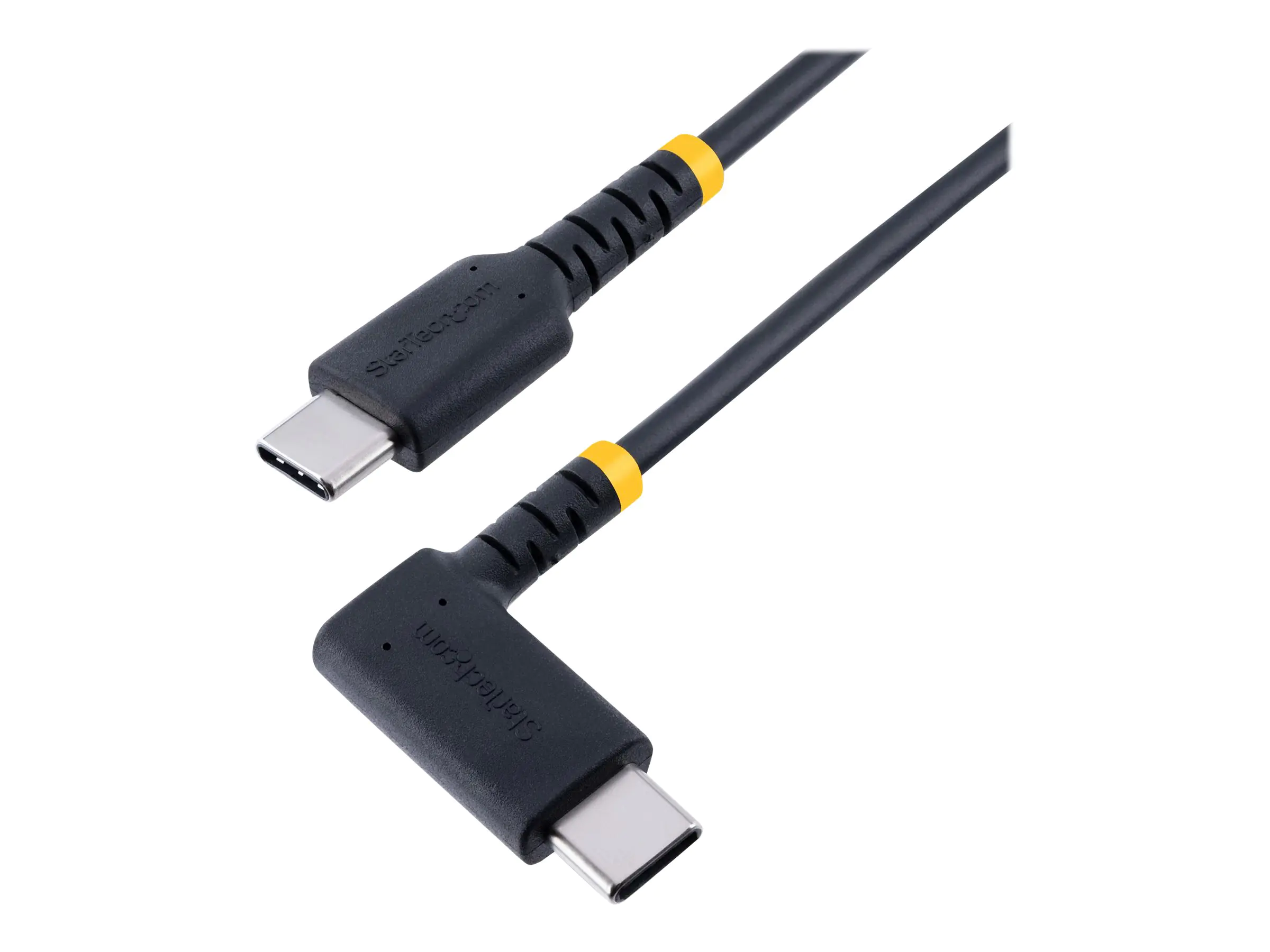 StarTech 3ft (1m) USB C Charging Cable Right Angle, 60W PD 3A, Heavy Duty Fast Charge USB-C Cable, USB 2.0 Type-C, Durable and Rugged Aramid Fiber, S20/iPad/Pixel - High Quality USB Charging Cord (R2CCR-1M-USB-CABLE) - USB-Kabel - 24 pin USB-C (M) gerade