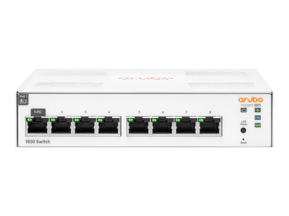 HPE Networking Instant On 1830 8G Switch - Switch - Smart - 8 x 10/100/1000 - Desktop HPE Networking Instant On 1830 8G Switch - Switch - Smart - 8 x 10/100/1000 - Desktop