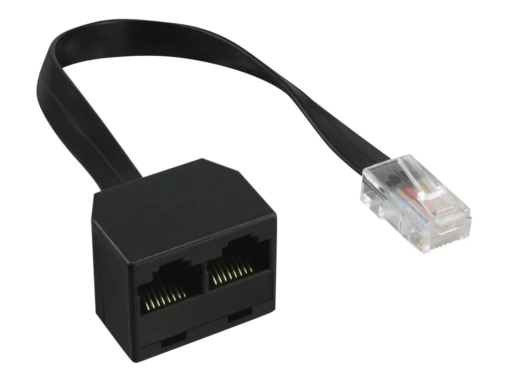 InLine - ISDN-Splitter - RJ-45 (M) zu RJ-45 (W) - 15 cm - Schwarz