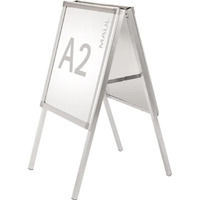 MAUL Kundenstopper MAULpublic 45 x 105 x 67,3 cm (B x H x T) DIN A2 Aluminium, eloxiert silber MAUL Kundenstopper MAULpublic 45 x 105 x 67,3 cm (B x H x T) DIN A2 Aluminium, eloxiert silber