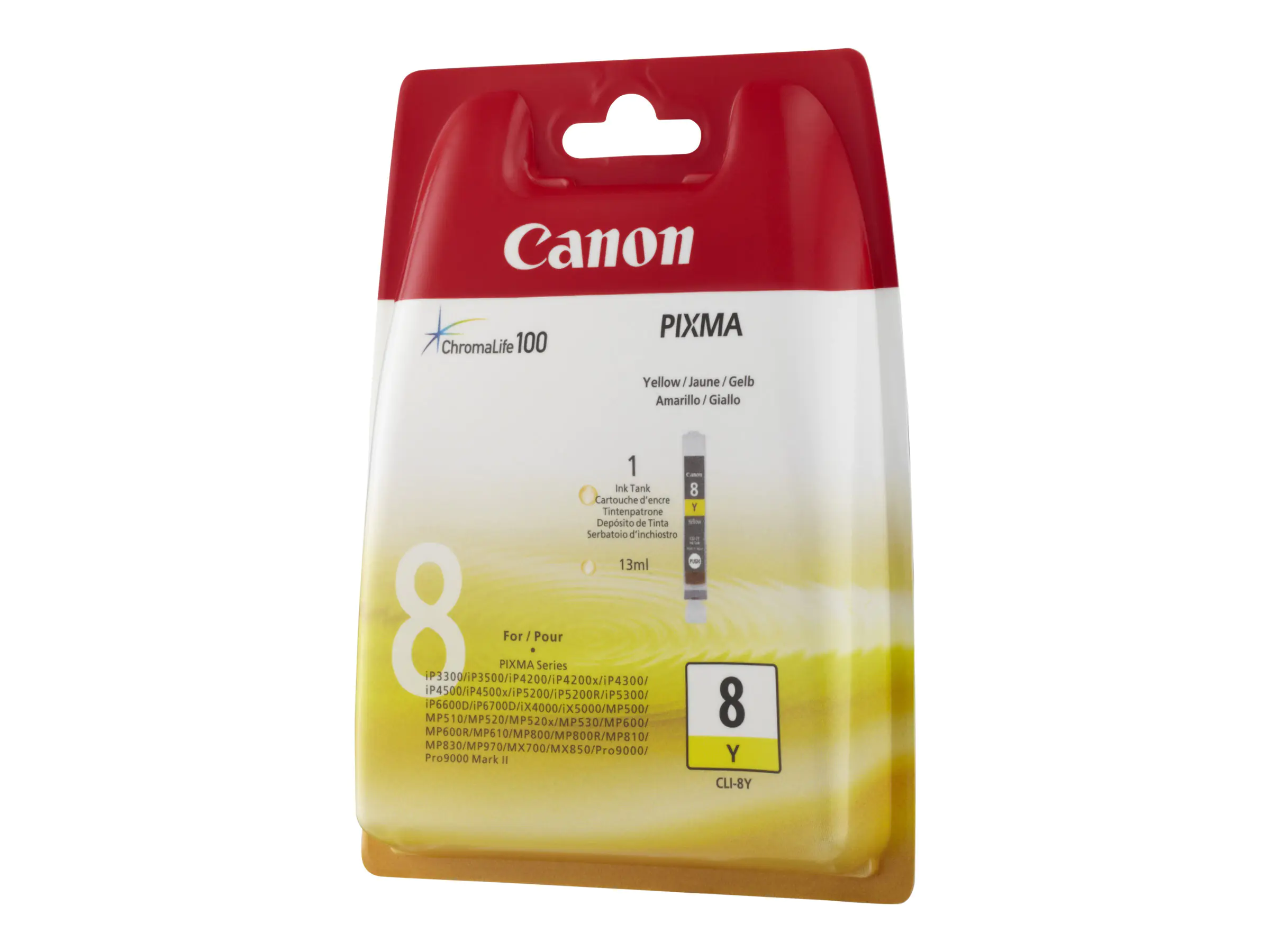 Canon CLI-8Y - 13 ml - Gelb - Original - Tintenbehälter - für PIXMA iP3500, iP4500, iP5300, MP510, MP520, MP610, MP960, MP970, MX700, MX850, Pro9000 Canon CLI-8Y - 13 ml - Gelb - Original - Tintenbehälter - für PIXMA iP3500, iP4500, iP5300, MP510, MP520, MP610, MP960, MP970, MX700, MX850, Pro9000