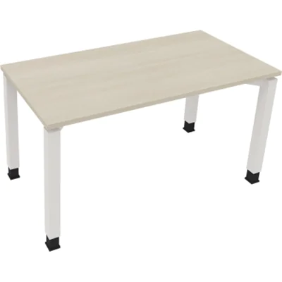 Schreibtisch Vierfuß Quadratrohr B1400xT700xH680-820 ws/Akazie hell