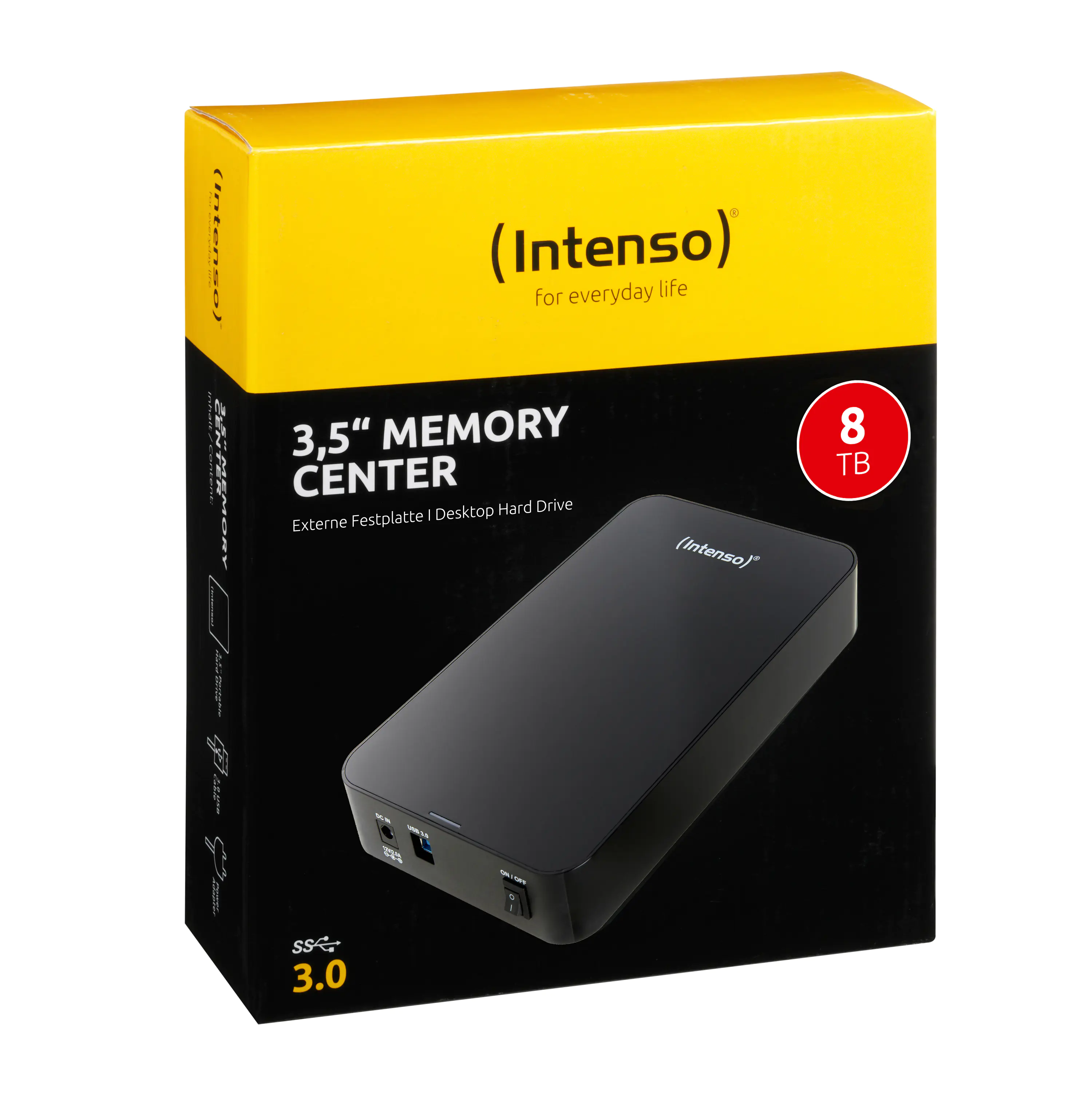 Intenso Memory Center - Festplatte - 8 TB - extern (Stationär) - 3.5" (8.9 cm) - USB 3.0 - 5400 rpm - Puffer: 32 MB - Schwarz Intenso Memory Center - Festplatte - 8 TB - extern (Stationär) - 3.5" (8.9 cm) - USB 3.0 - 5400 rpm - Puffer: 32 MB - Schwarz
