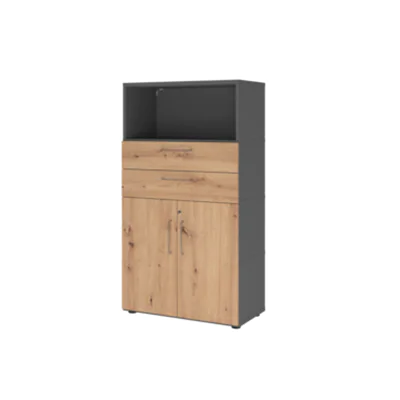Hammerbacher Regalschrank FlexWall 800 x 1.452 x 417 mm (B x H x T) Flügeltür ohne Rollen Holz Hammerbacher Regalschrank FlexWall 800 x 1.452 x 417 mm (B x H x T) Flügeltür ohne Rollen Holz