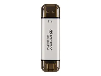 Transcend ESD310 - SSD - 2 TB - extern (tragbar) - USB 3.2 Gen 2x1 (USB-C Steckverbinder) - Silber Transcend ESD310 - SSD - 2 TB - extern (tragbar) - USB 3.2 Gen 2x1 (USB-C Steckverbinder) - Silber