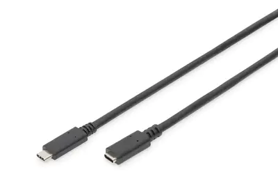 DIGITUS - USB-Verlängerungskabel - 24 pin USB-C (M) zu 24 pin USB-C (W) - 5 V - 3 A - 1.5 m - USB Power Delivery (3A, 15W) - Schwarz
