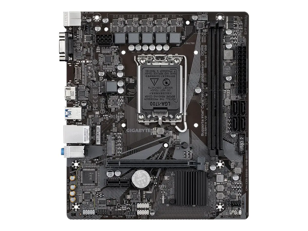 Gigabyte H610M H V2 - 1.0 - Motherboard - micro ATX - LGA1700 Sockel - H610 Chipsatz - USB 3.2 Gen 1 - Gigabit LAN - Onboard-Grafik (CPU erforderlich)