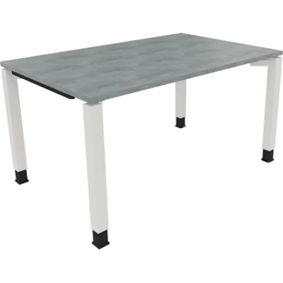 Schreibtisch Vierfuß Quadratrohr B1400xT900xH680-820 ws/Beton hell Schreibtisch Vierfuß Quadratrohr B1400xT900xH680-820 ws/Beton hell