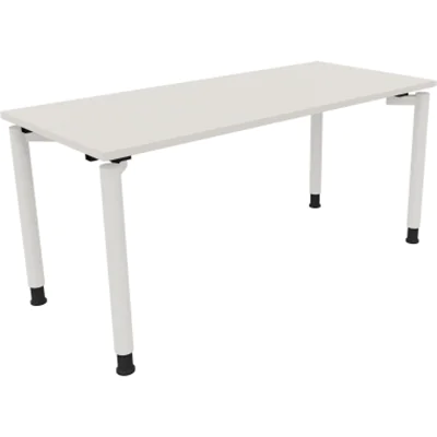 Schreibtisch Vierfuß Rundrohr B1600xT700xH680-820 ws/Weiß