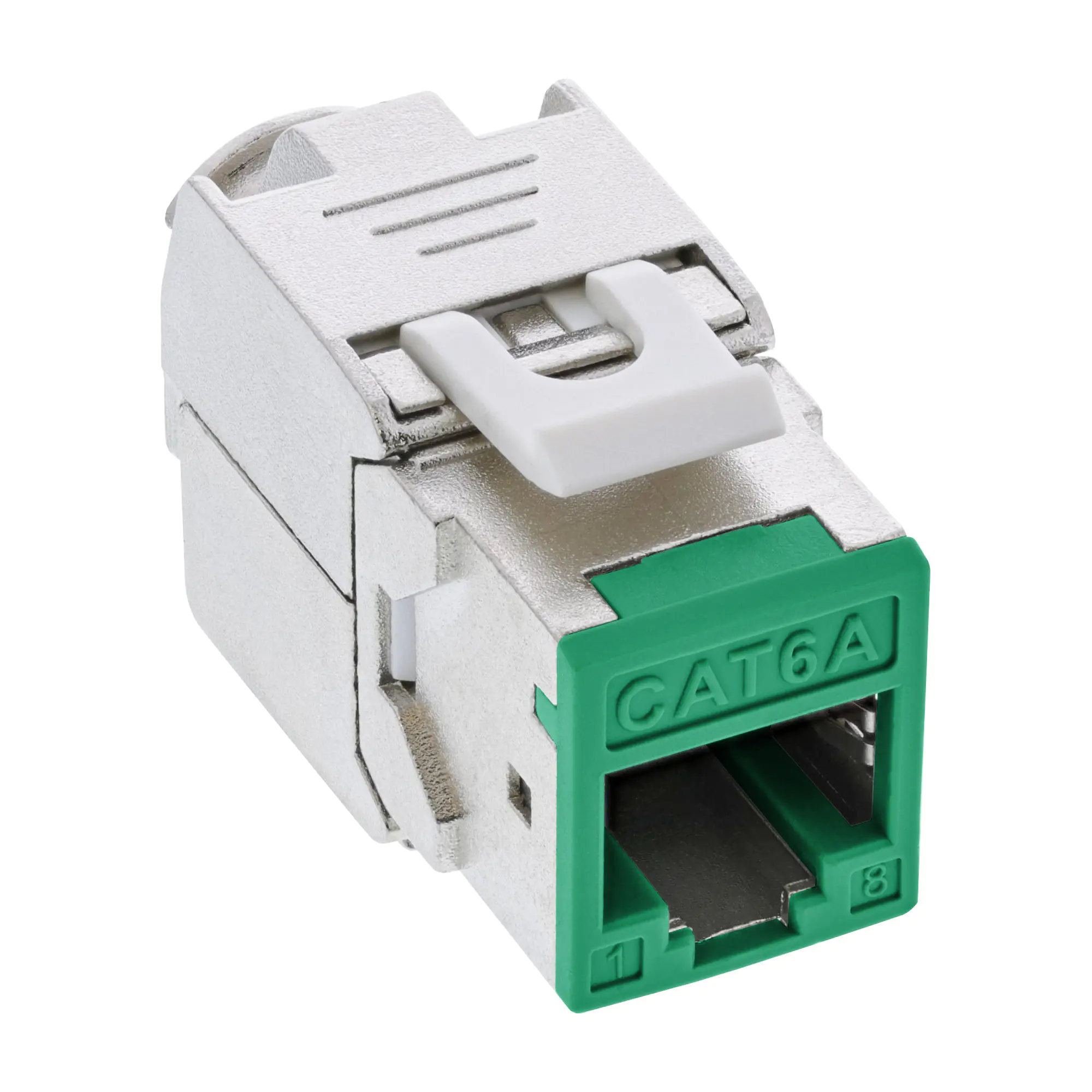 InLine Keystone RJ45 Buchse - geschirmt - Cat.6A - grün 8er Pack 76207G