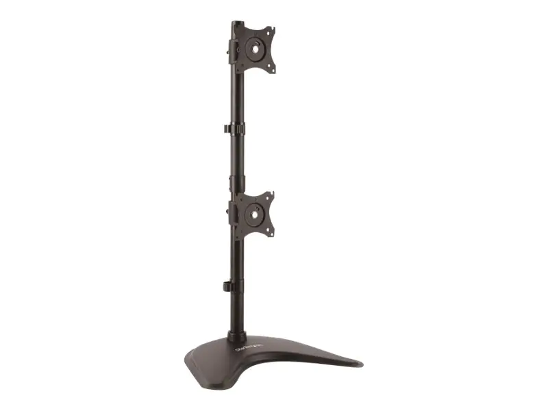 StarTech Vertikale Dual Monitorhalterung - Heavy Duty Stahl - Für VESA Monitore bis zu 27 Zoll - Verstellbarer zweifach Moniotrständer - Aufstellung für 2 Monitore - stabiler Stahl - Schwarz - Bildschirmgröße: 33-68.6 cm (13"-27") - Schreibtisch-Ständer -