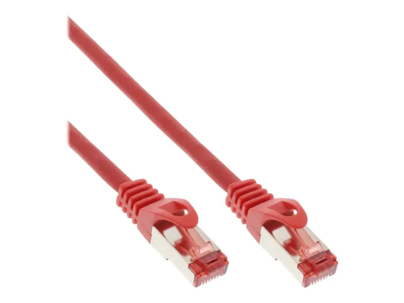 InLine - Patch-Kabel - RJ-45 (M) zu RJ-45 (M) - 1 m - SFTP, PiMF - CAT 6 - halogenfrei, geformt, ohne Haken - Rot