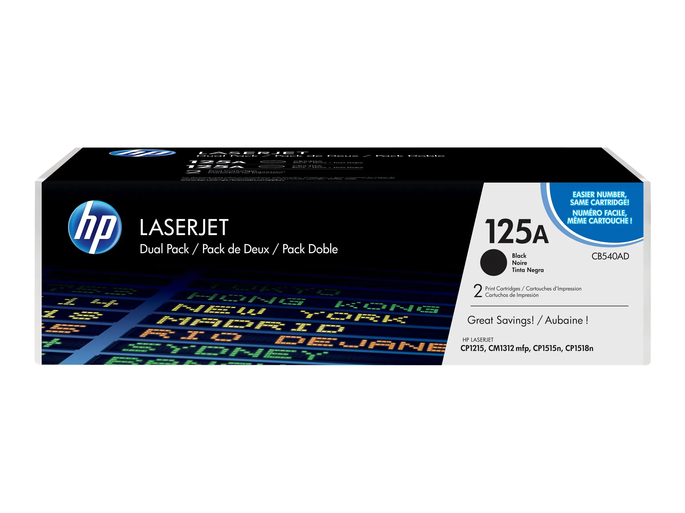 HP 125A - 2er-Pack - Schwarz - original - LaserJet - Tonerpatrone (CB540AD)