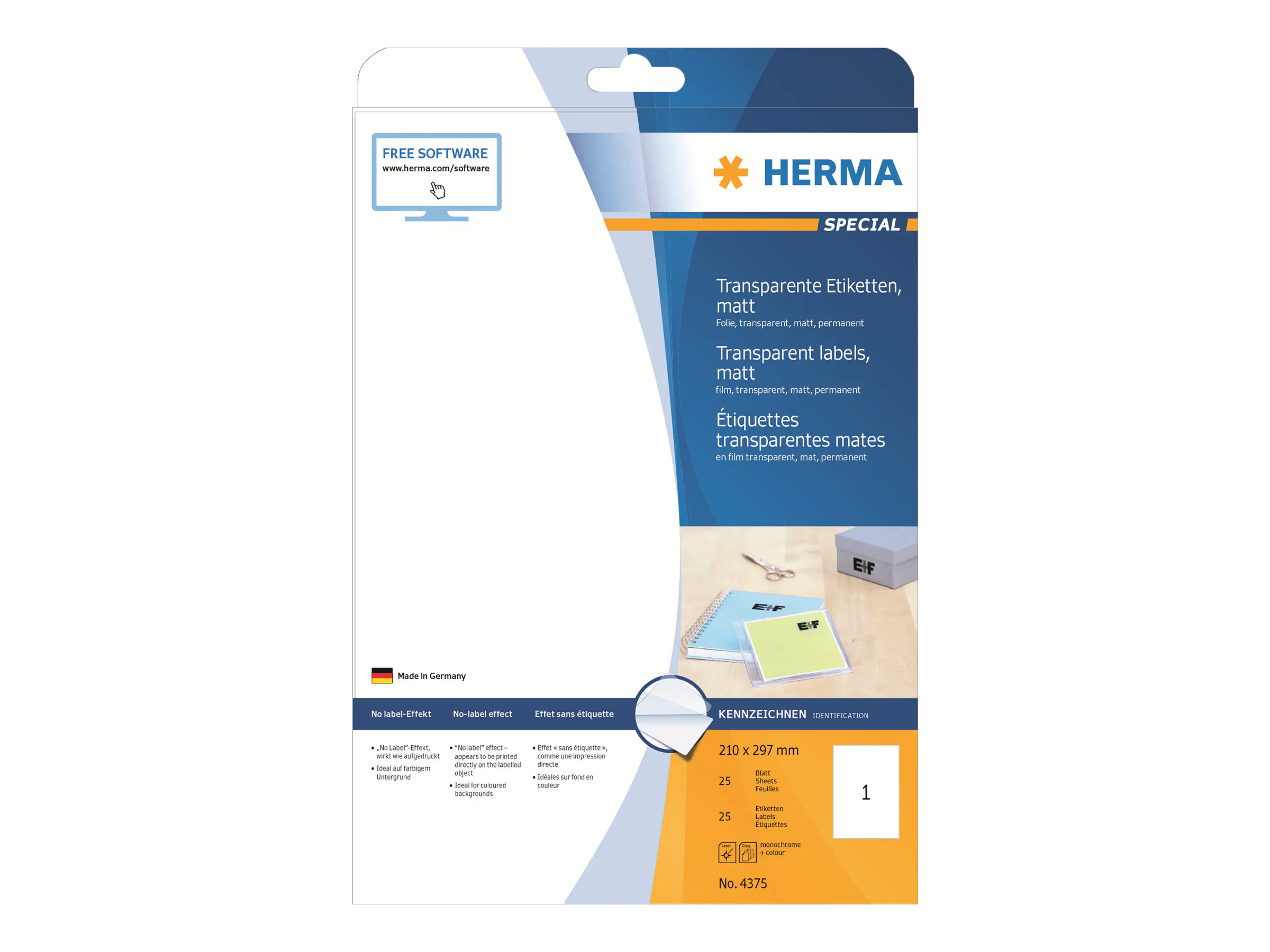 HERMA Special - Matt - permanent selbstklebend - durchsichtig - A4 (210 x 297 mm) 4375