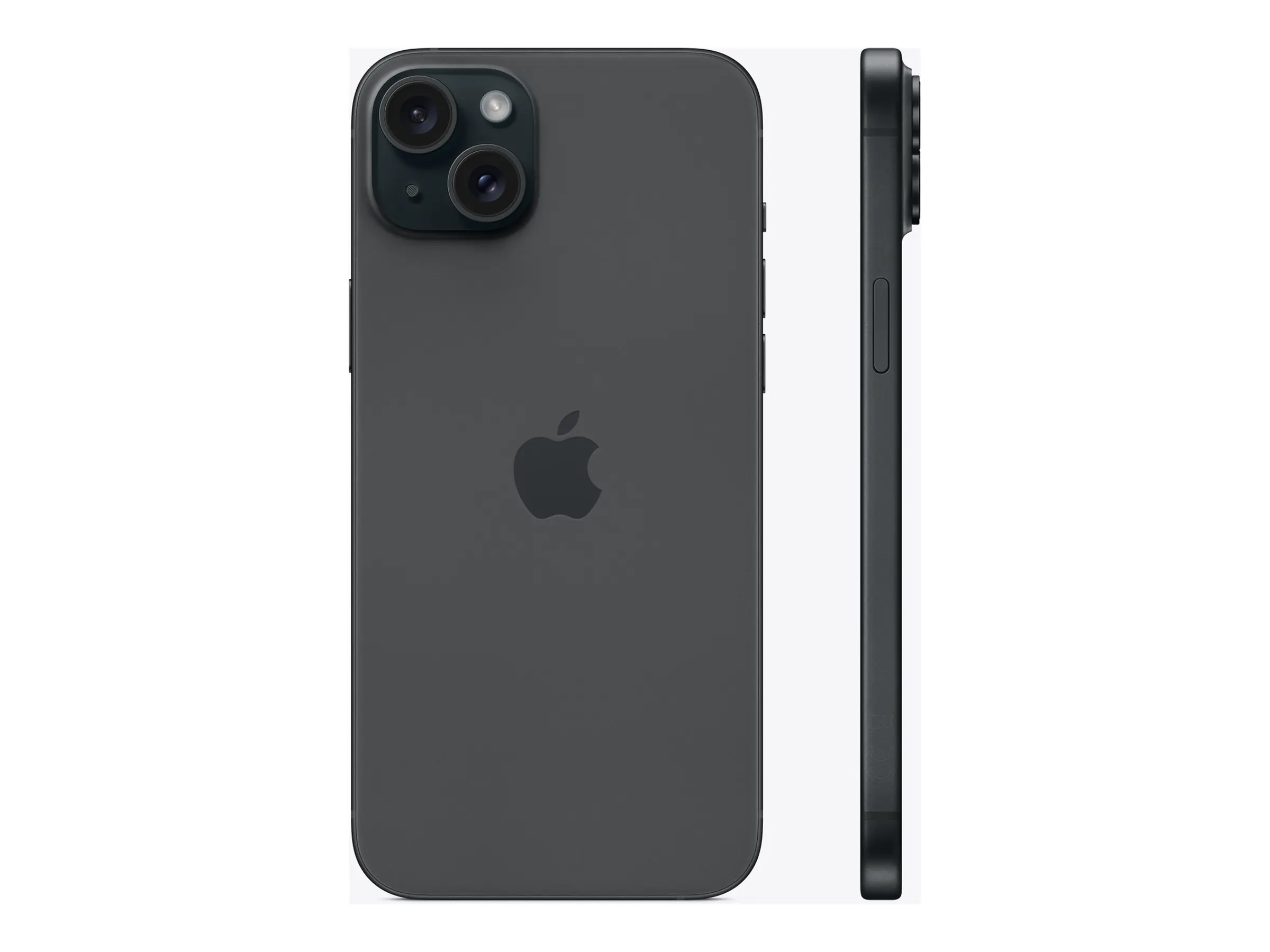 Apple iPhone 15 Plus - 5G Smartphone - Dual-SIM / Interner Speicher 128 GB - OLED-Display - 6.7" - 2796 x 1290 pixels - 2 x Rückkamera 48 MP, 12 MP - front camera 12 MP - Schwarz