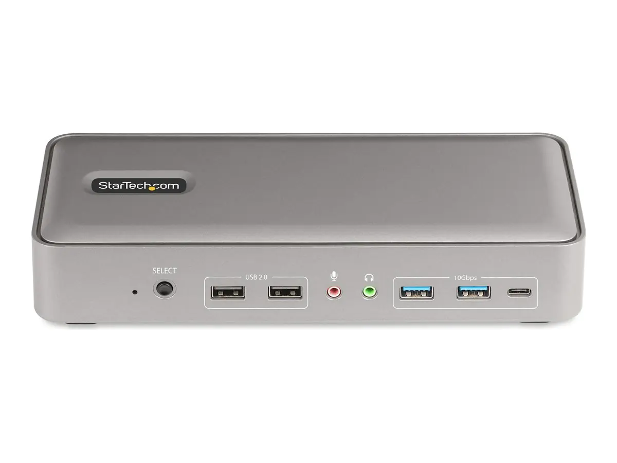 StarTech Dual-Laptop USB-C KVM Docking Station, Dual Monitor 4K 60Hz DisplayPort Dock, 5-Port USB Hub, GbE, 90W/45W Power Delivery to Two Laptops, Windows/Mac, 2-Host KVM Dock - Dockingstation - USB-C 3.2 Gen 2 - 2 x DP - 1GbE - TAA-konform StarTech Dual-Laptop USB-C KVM Docking Station, Dual Monitor 4K 60Hz DisplayPort Dock, 5-Port USB Hub, GbE, 90W/45W Power Delivery to Two Laptops, Windows/Mac, 2-Host KVM Dock - Dockingstation - USB-C 3.2 Gen 2 - 2 x DP - 1GbE - TAA-konform