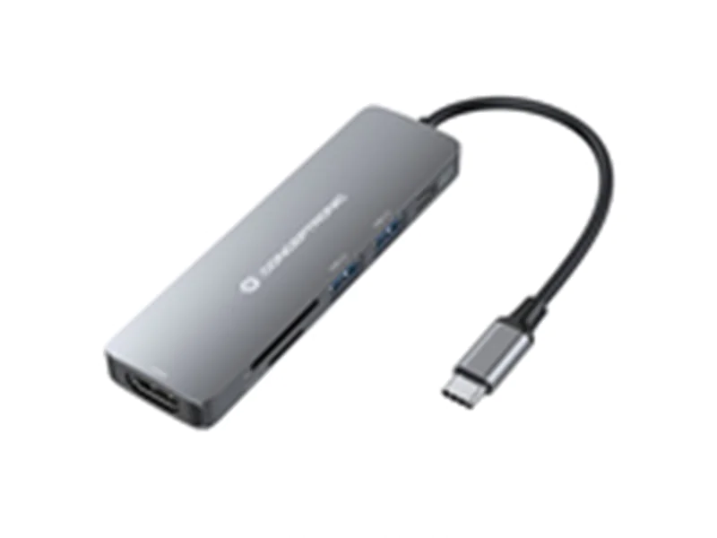 Conceptronic DONN11G 6-in-1 USB 3.2 Gen 1 Dockingstation, HDMI, 100W USB PD, USB 3.0, USB 2.0, SD, TF/MicroSD, Kabelgebunden, USB 3.2 Gen 1 (3.1 Gen 1) Type-C, 100 W, Grau, MicroSD (TransFlash), SD, 5 Gbit/s