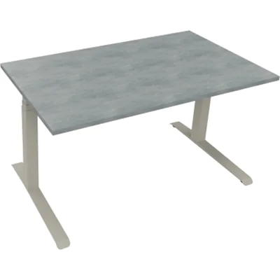 Sitz-/Stehtisch Kufe Doppels. Quad. B1400xT800xH645-1275 si/Beton Sitz-/Stehtisch Kufe Doppels. Quad. B1400xT800xH645-1275 si/Beton