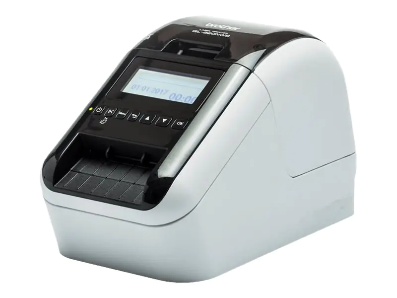 Brother QL-820NWBcVM - Etikettendrucker - zweifarbig (monochrom) - Thermodirekt - Rolle (6,2 cm) - 300 x 600 dpi - bis zu 110 Etiketten/Min. - USB 2.0, LAN, Wi-Fi(n), Bluetooth 5.2 - Cutter - weiß, glänzend schwarz