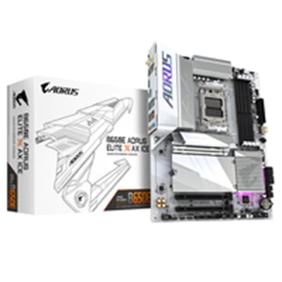 AORUS B650E ELITE X AX ICE - Motherboard - ATX - Socket AM5 - AMD B650 Chipsatz - USB-C 3.2 Gen2, USB 3.2 Gen 2, USB 3.2 Gen 1, USB-C 3.2 Gen 2x2 - 2.5 Gigabit LAN, Wi-Fi 6E, Bluetooth - Onboard-Grafik (CPU erforderlich) - HD Audio (8-Kanal) AORUS B650E ELITE X AX ICE - Motherboard - ATX - Socket AM5 - AMD B650 Chipsatz - USB-C 3.2 Gen2, USB 3.2 Gen 2, USB 3.2 Gen 1, USB-C 3.2 Gen 2x2 - 2.5 Gigabit LAN, Wi-Fi 6E, Bluetooth - Onboard-Grafik (CPU erforderlich) - HD Audio (8-Kanal)