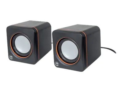 Manhattan 2600 Series Speaker System, Small Size, Big Sound, Two Speakers, Stereo, USB power, Output: 2x 3W, 3.5mm plug for sound, In-Line volume control, Cable 0.9m, Black, Three Year Warranty, Box - Lautsprecher - für PC - 3 Watt - Schwarz Manhattan 2600 Series Speaker System, Small Size, Big Sound, Two Speakers, Stereo, USB power, Output: 2x 3W, 3.5mm plug for sound, In-Line volume control, Cable 0.9m, Black, Three Year Warranty, Box - Lautsprecher - für PC - 3 Watt - Schwarz