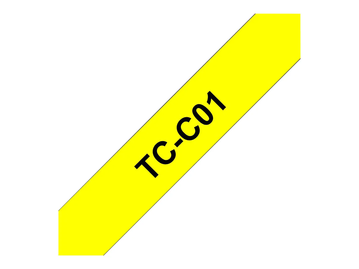 Brother TCC01 - 12 mm x 6.7 m - Schwarz auf Neongelb - laminiertes Band - für P-Touch PT-2000, PT-3000, PT-500, PT-5000, PT-8E