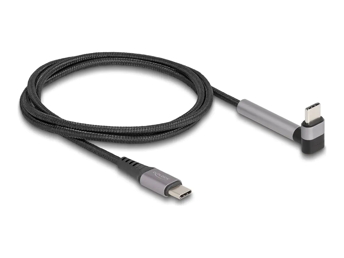 Delock USB 2.0 Kabel Type-C Stecker zu gewinkelt mit Ständerfunktion PD 3.0 60