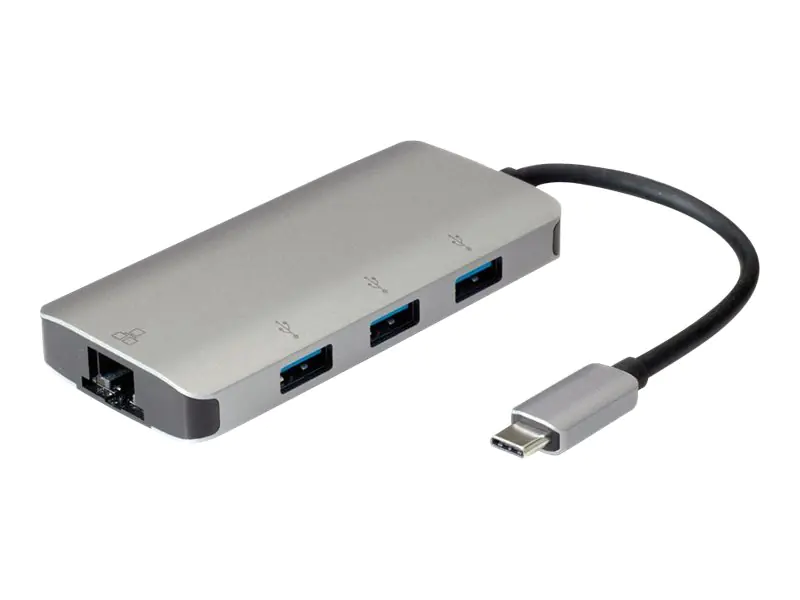 ROLINE Hub - 3 x SuperSpeed USB 3.0 x 10/100/1000 12.02.1108