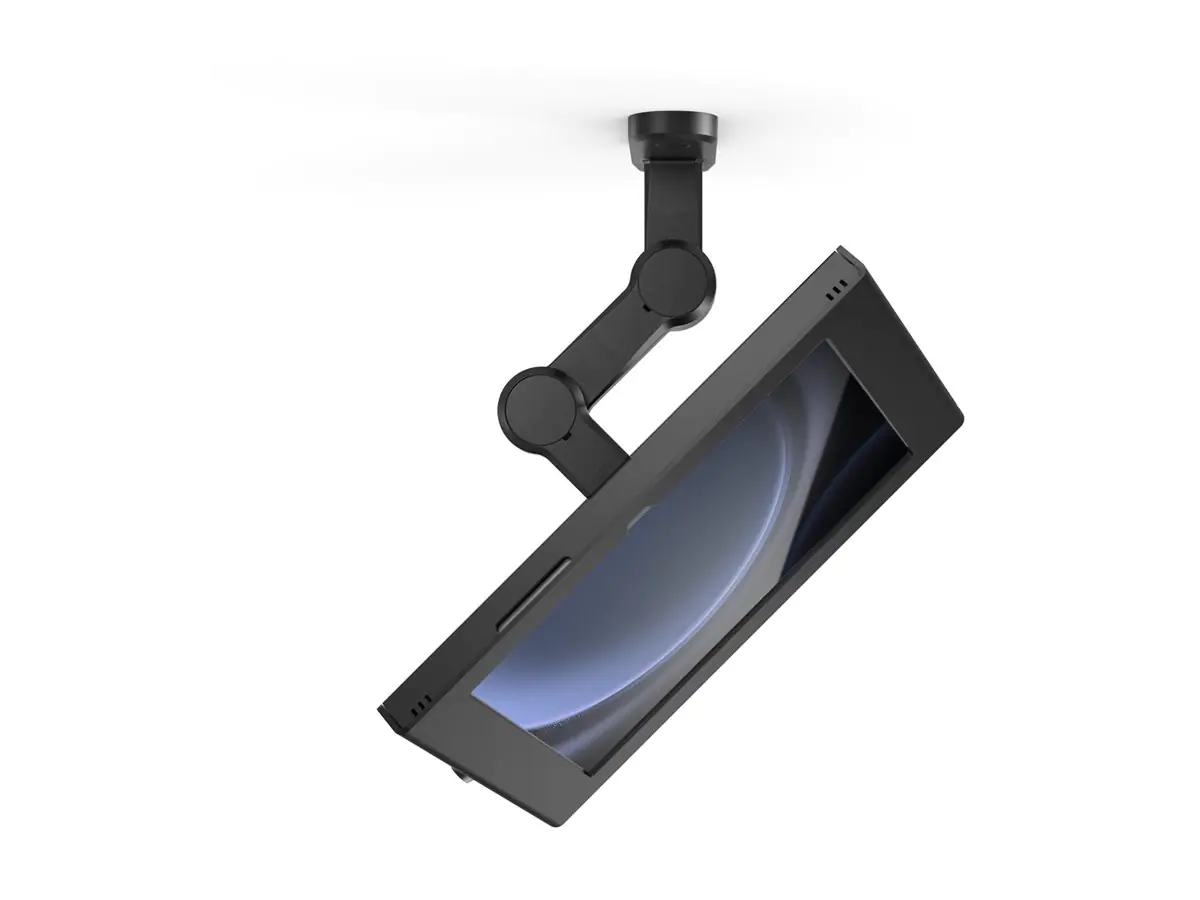 Compulocks Galaxy Tab S9/S9FE 10.9" Apex Enclosure Swing Wall Mount Black - Befestigungskit - Schwenkarm, freiliegende Front-/Rückkamera und Sensoren - für Tablett - verriegelbar - Metallrahmen - Schwarz - Bildschirmgröße: 27.7 cm (10.9")