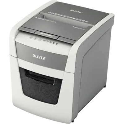 Leitz Aktenvernichter IQ Autofeed Small Office 50 P-4 Papier, Heftklammern, Büroklammern, Kreditkarten Partikelschnitt 7 Bl. manuell, 55 Bl. automatisch (70 g/m²) weiß Leitz Aktenvernichter IQ Autofeed Small Office 50 P-4 Papier, Heftklammern, Büroklammern, Kreditkarten Partikelschnitt 7 Bl. manuell, 55 Bl. automatisch (70 g/m²) weiß