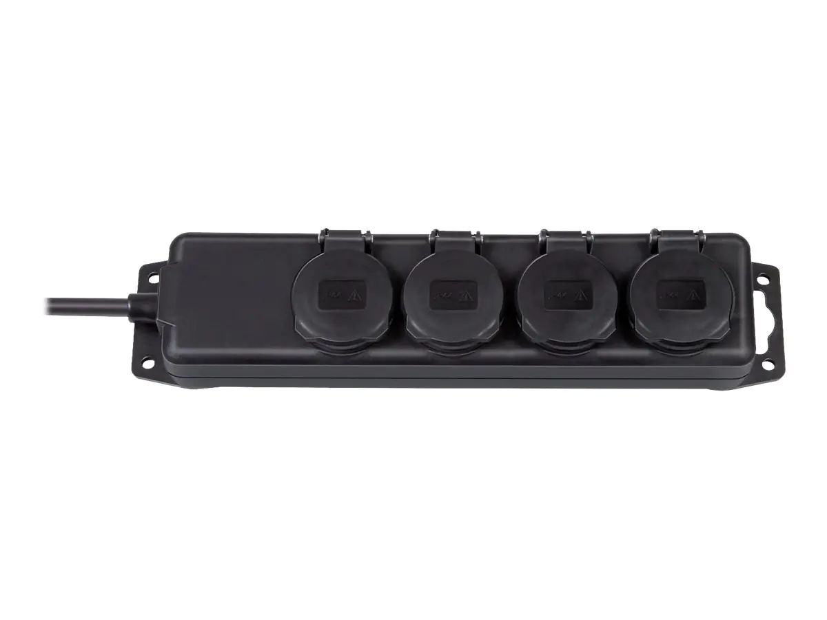 Brennenstuhl Extension socket IP44 4-way black 2m H07RN-F 3G1,5 - Steckdosenleiste - Wechselstrom 230 V - Ausgangsanschlüsse: 4 - 2 m Schnur