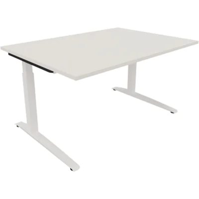 Schreibtisch Kufe Einzels. Quadrat B1400xT1000xH650-850 ws/Weiß Schreibtisch Kufe Einzels. Quadrat B1400xT1000xH650-850 ws/Weiß