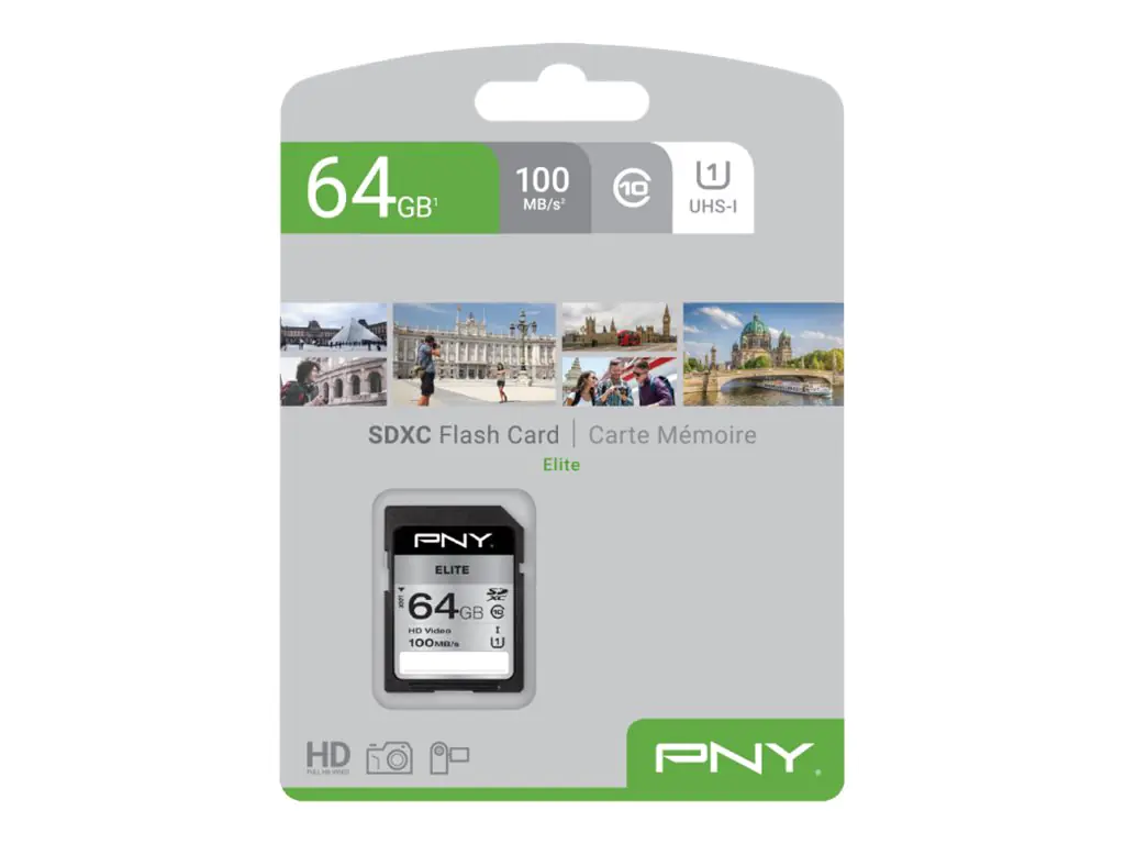 PNY Elite - Flash-Speicherkarte - 64 GB - UHS-I P-SD64GU1100EL-GE