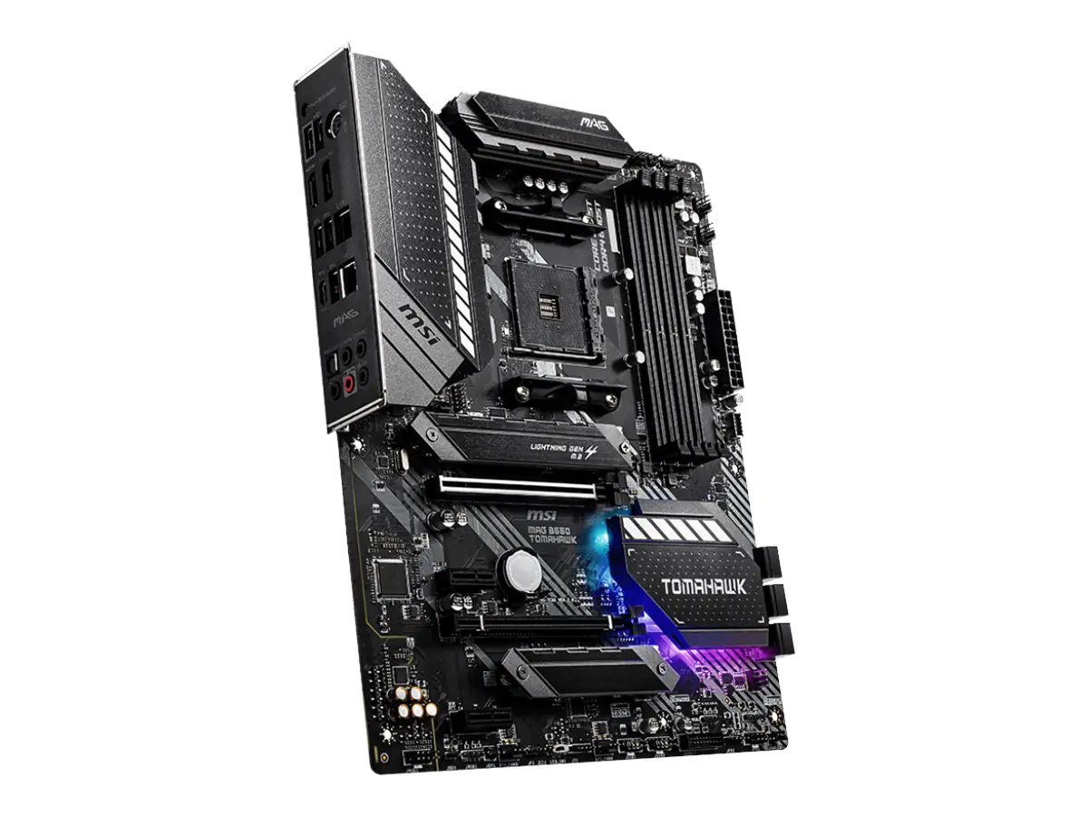 MSI MAG B550 TOMAHAWK - Motherboard - ATX - Socket AM4 - AMD B550 Chipsatz - USB-C Gen2, USB-C Gen1, USB 3.2 Gen 1, USB 3.2 Gen 2 - Gigabit LAN, 2.5 Gigabit LAN - Onboard-Grafik (CPU erforderlich) - HD Audio (8-Kanal)
