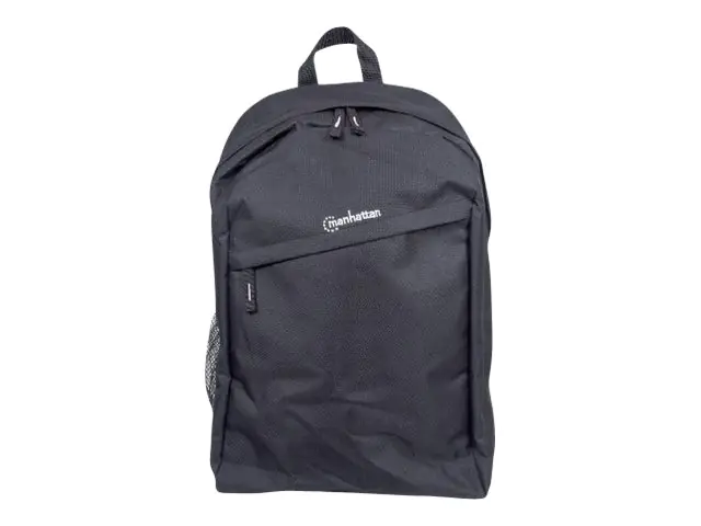 Manhattan Knappack Backpack 15.6", Black, LOW COST, Lightweight, Internal Laptop Sleeve, Accessories Pocket, Padded Adjustable Shoulder Straps, Water Bottle Holder, Three Year Warranty - Notebook-Rucksack - 39.6 cm (15.6") 439831
