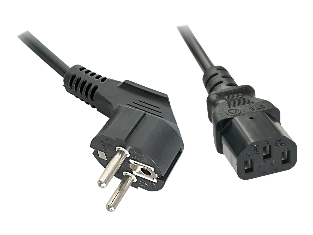 Lindy - Stromkabel - CEE 7/7 (M) gewinkelt bis IEC 60320 C13 - 3 m - Schwarz Lindy - Stromkabel - CEE 7/7 (M) gewinkelt bis IEC 60320 C13 - 3 m - Schwarz