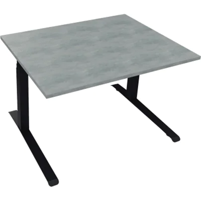 Sitz-/Stehtisch Kufe Doppels. Quad. B1200xT900xH645-1275 an/Beton Sitz-/Stehtisch Kufe Doppels. Quad. B1200xT900xH645-1275 an/Beton