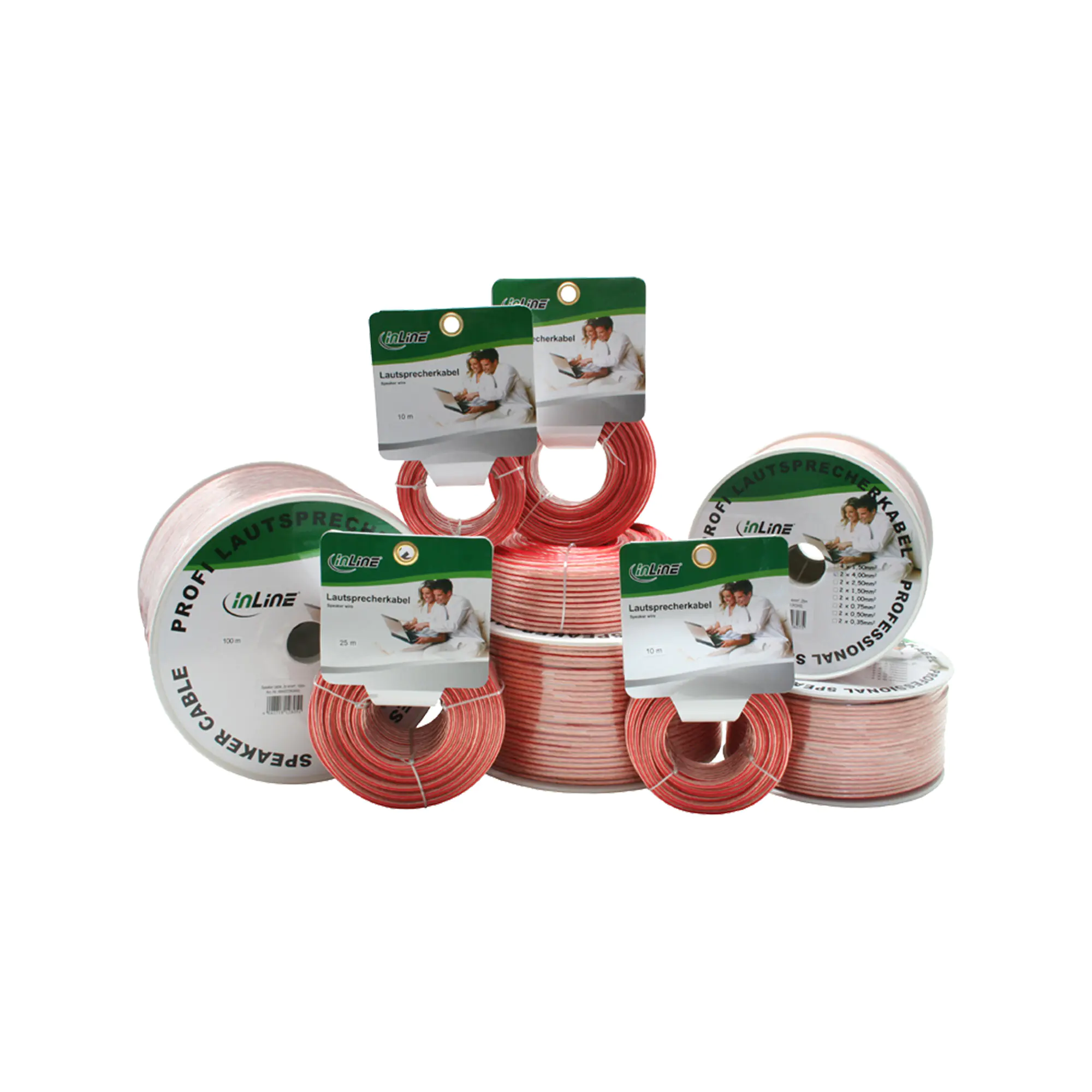 InLine Lautsprecherkabel - 2x 2,5mm² - CCA - transparent - 10m 98310T
