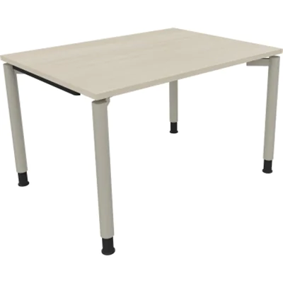 Schreibtisch Vierfuß Rundrohr B1200xT900xH680-820 si/Akazie hell Schreibtisch Vierfuß Rundrohr B1200xT900xH680-820 si/Akazie hell