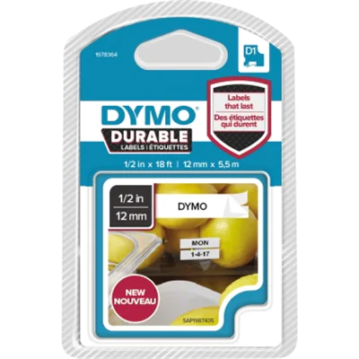 DYMO Schriftbandkassette D1 1978364 12mmx5,5m sw auf ws DYMO Schriftbandkassette D1 1978364 12mmx5,5m sw auf ws