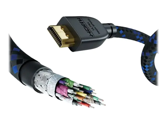 in-akustik Premium - Ultra High Speed - HDMI-Kabel mit Ethernet - HDMI männlich zu HDMI männlich - 2 m - Dreifachisolierung - Schwarz/Blau - 10K120Hz (10240x4320) 00423520
