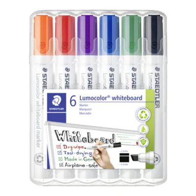 STAEDTLER 351 B WP6, 6 Stück(e), Schwarz, Blau, Grün, Orange, Rot, Violett, Weiß, Weiß, Polypropylen (PP), 2 mm