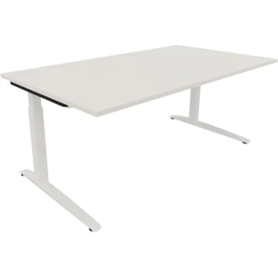 Schreibtisch Kufe Einzels. Quadrat B1800xT1000xH650-850 ws/Weiß Schreibtisch Kufe Einzels. Quadrat B1800xT1000xH650-850 ws/Weiß